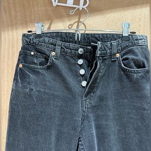 Black ripped high rise jeans